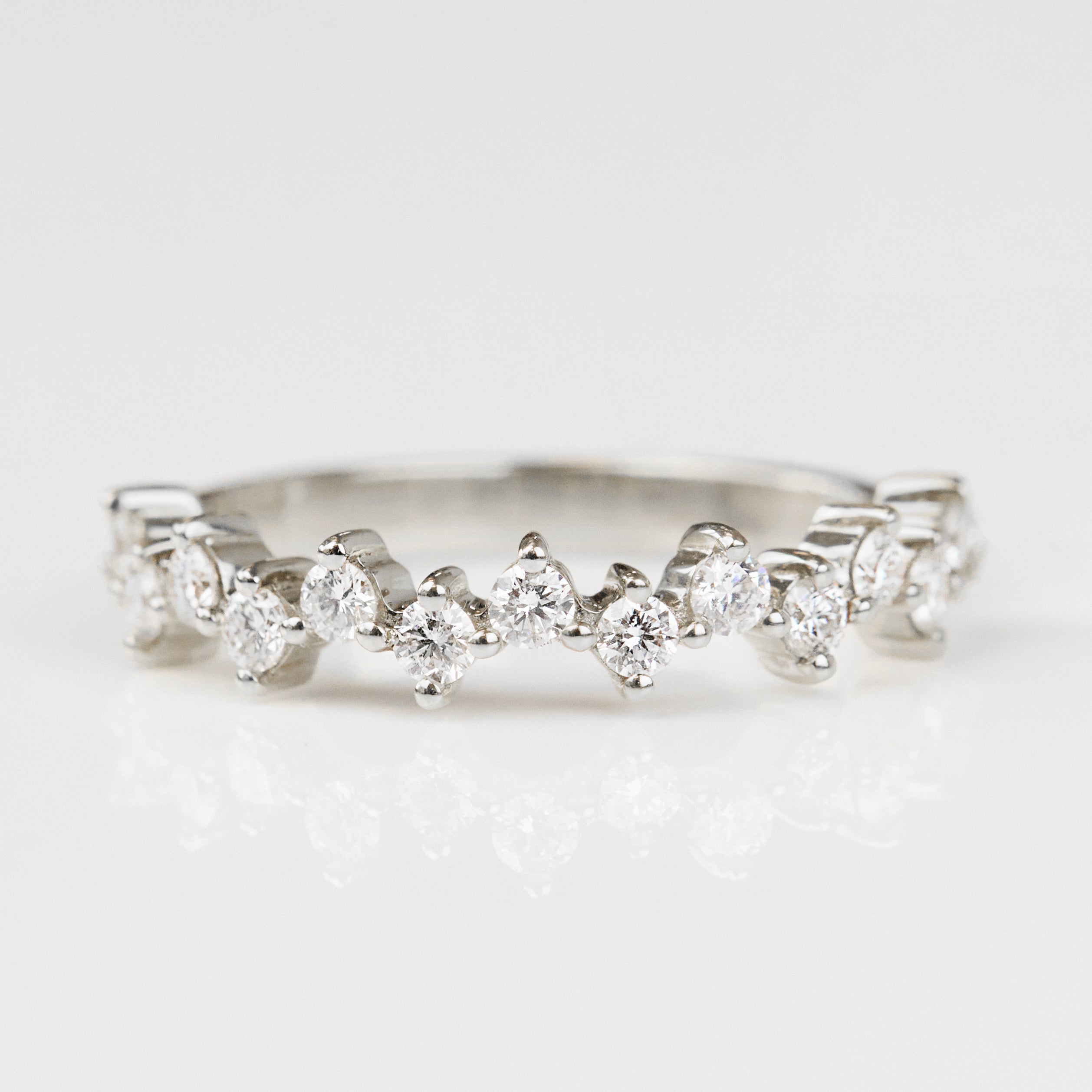 0.25 TCW Round Shaped Half Eternity Lab Grown Diamond Wedding Band